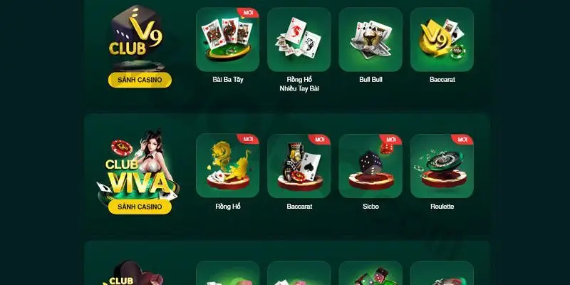 Cực phẩm game bài casino tại nhà cái v9bet